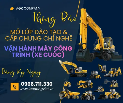 Đào Tạo & Cấp Chứng chỉ Học Nghề Xe Cuốc (Máy Đào) - Vận hành máy công Trình