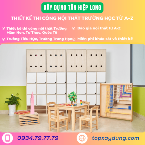 Cung cấp thiết bị nội thất gỗ trường mầm non tại TpHCM