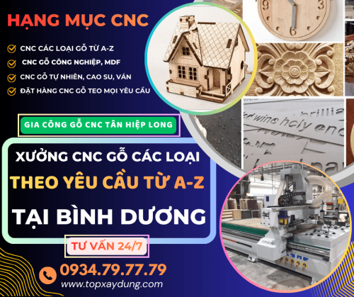 Xưởng gia công CNC gỗ theo yêu cầu tại Bình Dương