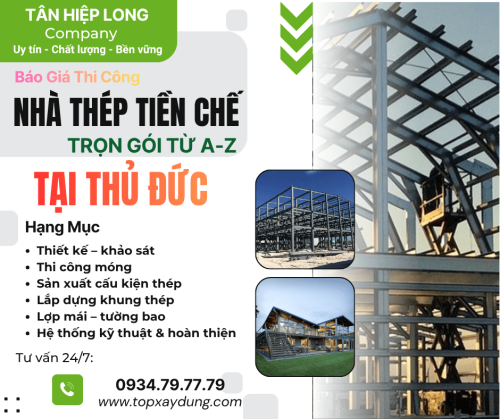 Thiết Kế Thi Công Nhà Thép Tiền Chế tại Thủ Đức Trọn Gói