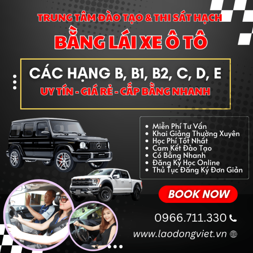 Đăng Ký Học & Thi Bằng Lái Xe Ô Tô Hạng B1-B2-C-D Toàn Quốc
