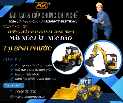 Học Lái Máy Xúc Lật - Xúc Đào ở Bình Phước – Đào Tạo & Cấp Chứng Chỉ Nghề Vận Hành Máy Xúc