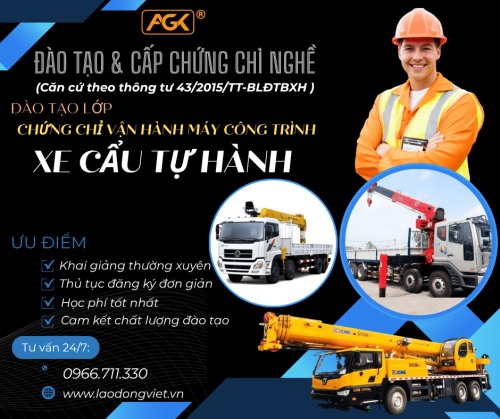 Học Lái Xe Cẩu Tự Hành - Đào Tạo & Cấp Chứng Chỉ Nghề Vận Hành Máy Cẩu