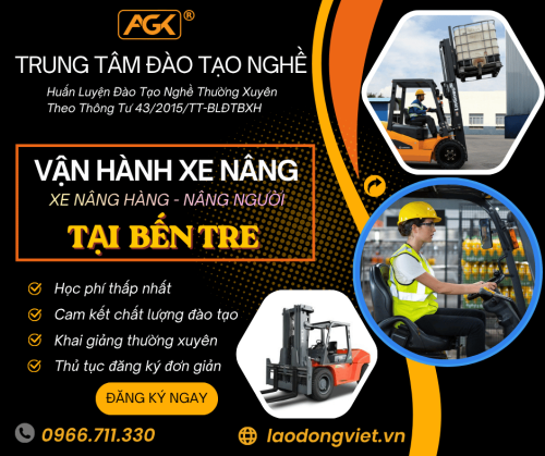 Học Lái Xe Nâng Tại Bến Tre - Đào Tạo & Cấp Chứng Chỉ Nghề Vận Hành Xe Nâng