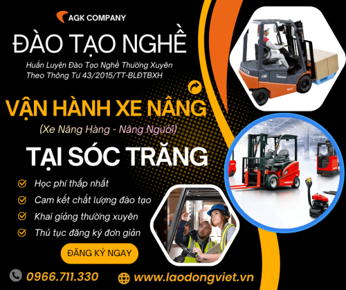 Học Lái Xe Nâng Tại Sóc Trăng - Đào Tạo & Cấp Chứng Chỉ Nghề Vận Hành Xe Nâng