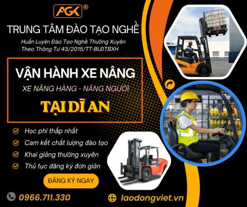 Học Lái Xe Nâng Tại Dĩ An – Đào Tạo Cấp Chứng Chỉ Nghề Vận Hành Xe Nâng