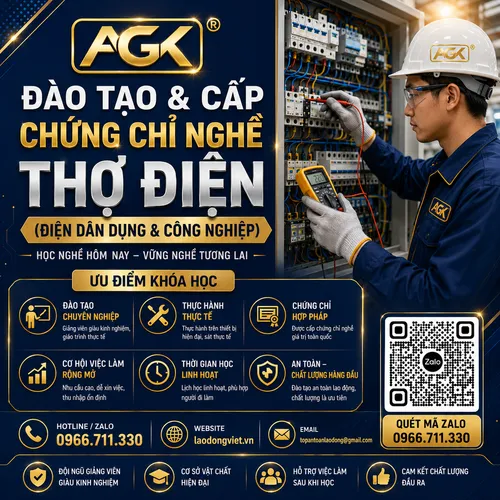 Đào Tạo & Cấp Chứng chỉ Nghề Thợ Điện (Điện Dân Dụng & Công Nghiệp)