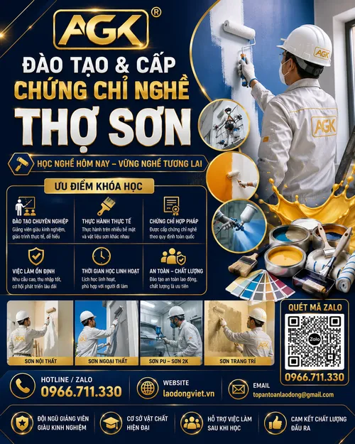 Đào Tạo & Cấp Chứng chỉ Nghề Thợ Sơn - Kỹ Thuật Xây Dựng