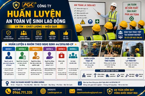Tư vấn Học An Toàn Lao Động tại Doanh Nghiệp Ở Bình Dương - Đào Tạo & Cấp chứng chỉ / Thẻ / Chứng Nhận ATVSLĐ các nhóm 1,2,3,4,5,6) theo Nghị định 44/2016/NĐ-CP