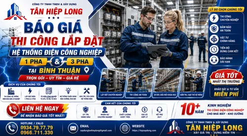 Báo Giá Lắp Đặt Điện Công Nghiệp cho Xưởng Nhà Máy tại Bình Thuận