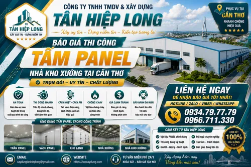 Báo Giá Thi Công Tấm Panel Nhà Kho Xưởng tại Cần Thơ Trọn Gói