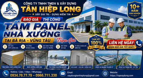 Báo Giá Thi Công Tấm Panel Nhà Xưởng tại Bà Rịa - Vũng Tàu Trọn Gói