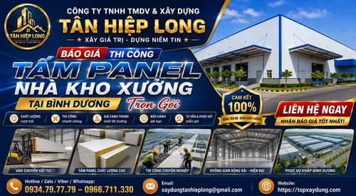 Báo Giá Thi Công Tấm Panel Nhà Kho Xưởng tại Bình Dương Trọn Gói