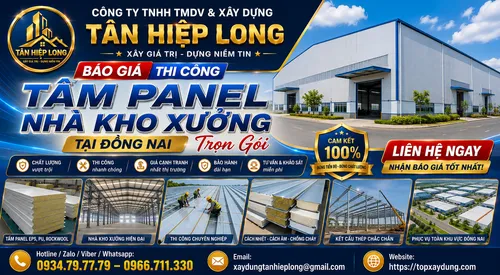 Báo Giá Thi Công Tấm Panel Nhà Kho Xưởng tại Đồng Nai Trọn Gói