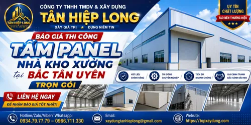 Báo Giá Thi Công Tấm Panel Nhà Kho Xưởng tại Bắc Tân Uyên Trọn Gói 