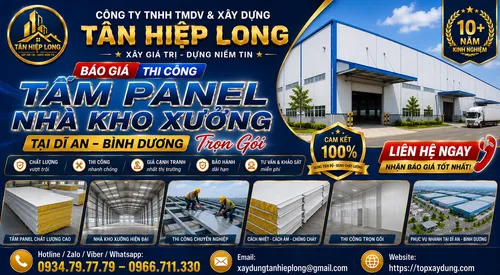 Báo Giá Thi Công Tấm Panel Nhà Kho Xưởng tại Dĩ An Trọn Gói