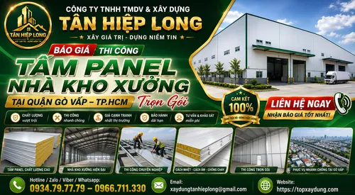 Báo Giá Thi Công Tấm Panel Nhà Kho Xưởng tại Gò Vấp Trọn Gói