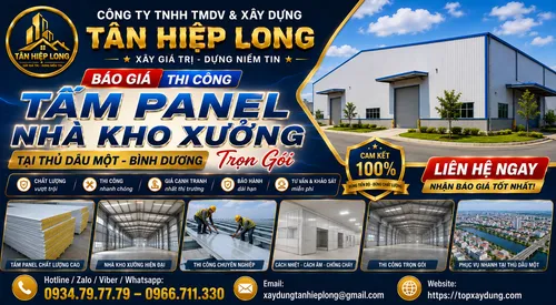 Báo Giá Thi Công Tấm Panel Nhà Kho Xưởng tại Thủ Dầu Một Trọn Gói