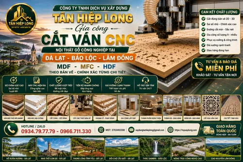 Gia công Cắt Ván CNC Nội Thất Gỗ MDF - MFC - HDF tại Lâm Đồng