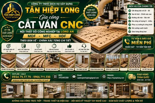 Gia công Cắt Ván CNC Nội Thất Gỗ MDF - MFC - HDF tại Long An
