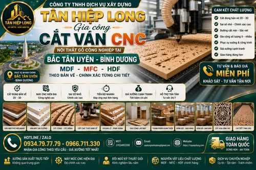 Gia công Cắt Ván CNC Nội Thất Gỗ MDF - MFC - HDF ở Bắc Tân Uyên