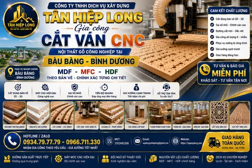 Gia công Cắt Ván CNC Nội Thất Gỗ MDF - MFC - HDF ở Bàu Bàng