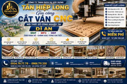 Gia công Cắt Ván CNC Nội Thất Gỗ MDF - MFC - HDF ở Dĩ An