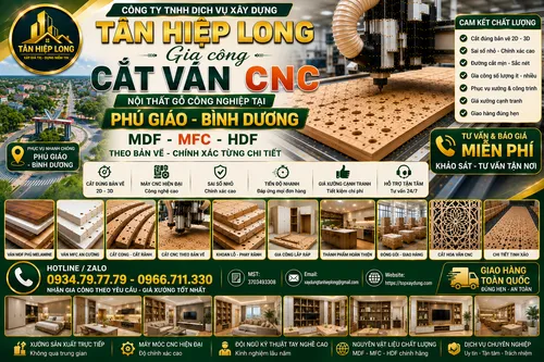 Gia công Cắt Ván CNC Nội Thất Gỗ MDF - MFC - HDF ở Phú Giáo