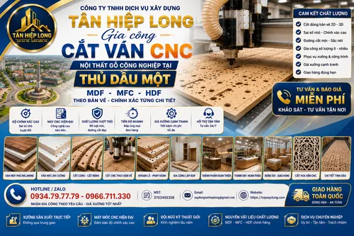 Gia công Cắt Ván CNC Nội Thất Gỗ MDF - MFC - HDF ở Thủ Dầu Một