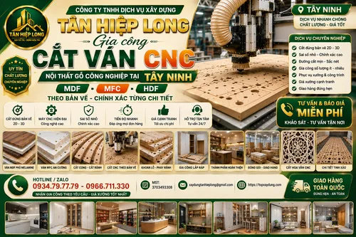 Gia công Cắt Ván CNC Nội Thất Gỗ MDF - MFC - HDF tại Tây Ninh