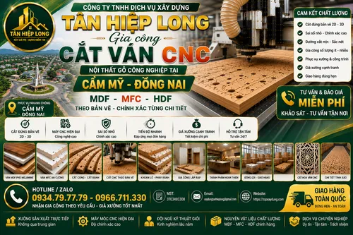 Gia Công Cắt Ván CNC Gỗ công nghiệp MDF-MFC-HDF ở Cẩm Mỹ