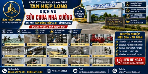 Sửa chữa Nhà Xưởng tại KCN Tân Đông Hiệp A, B – Công Ty báo giá trọn gói
