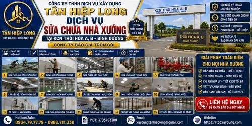 Sửa chữa Nhà Xưởng tại KCN Thới Hòa – Công Ty báo giá trọn gói