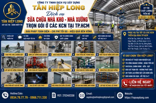 Công Ty Sửa chữa Nhà Xưởng các KCN tại TpHCM – Công Ty báo giá trọn gói
