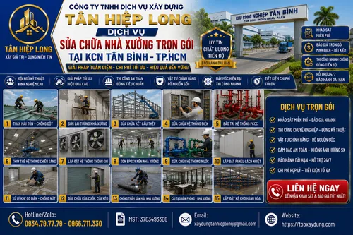 Sửa chữa Nhà Xưởng tại KCN Tân Bình – Công Ty báo giá trọn gói