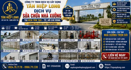 Sửa chữa Nhà Xưởng tại KCN Tân Tạo – Công Ty báo giá trọn gói