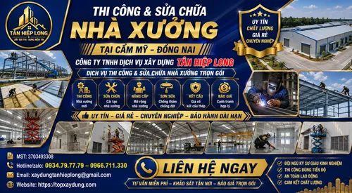 Thi công & Sửa chữa Nhà Xưởng tại Cẩm Mỹ – Công Ty báo giá trọn gói