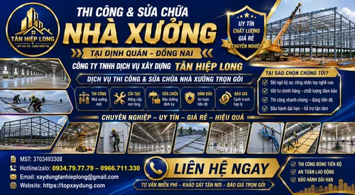 Thi công & Sửa chữa Nhà Xưởng tại Định Quán – Công Ty báo giá trọn gói