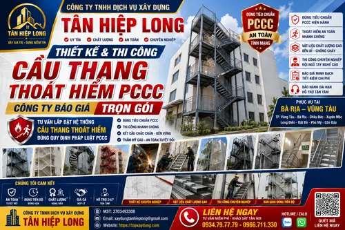 Thiết kế & Thi Công Cầu Thang Thoát Hiểm PCCC ở Bà Rịa - Vũng Tàu