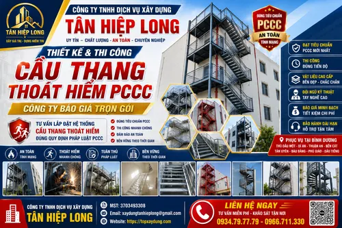 Thiết kế & Thi Công Cầu Thang Thoát Hiểm PCCC ở Bình Dương