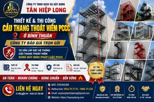 Thiết kế & Thi Công Cầu Thang Thoát Hiểm PCCC ở Bình Thuận