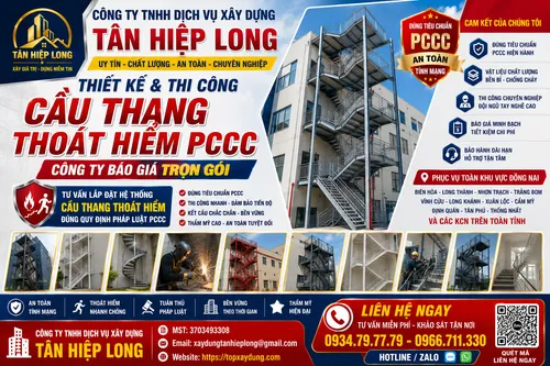 Thiết kế & Thi Công Cầu Thang Thoát Hiểm PCCC ở Đồng Nai
