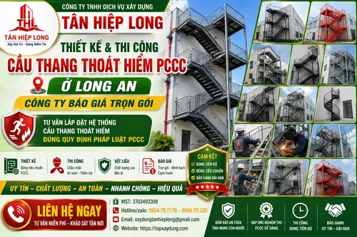 Thiết kế & Thi Công Cầu Thang Thoát Hiểm PCCC ở Long An