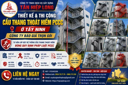 Thiết kế & Thi Công Cầu Thang Thoát Hiểm PCCC ở Tây Ninh