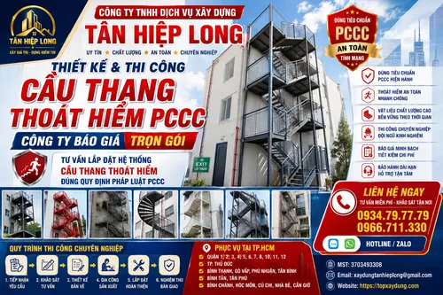 Thiết kế & Thi Công Cầu Thang Thoát Hiểm PCCC tại TpHCM