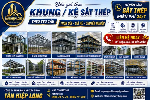 Báo Giá Làm Khung / Kệ Sắt Thép Theo Yêu Cầu – Tân Hiệp Long