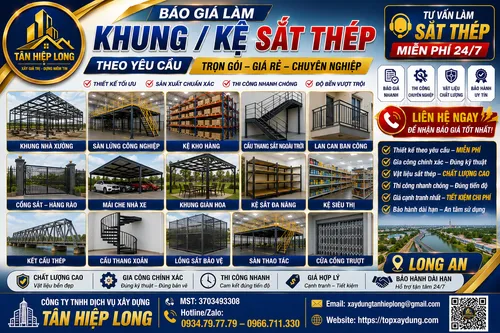 Báo Giá Làm Khung / Kệ Sắt Thép Theo Yêu Cầu ở Long An