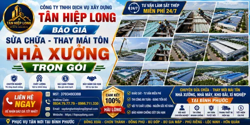 Báo giá Sửa chữa Thay mái tôn Nhà Xưởng tại Bình Phước