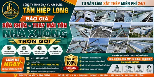 Báo giá Sửa chữa Thay mái tôn Nhà Xưởng tại Bình Dương trọn gói