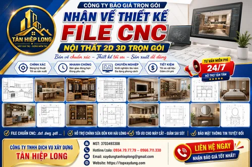 Nhận Vẽ Thiết Kế File CNC Nội Thất 2D 3D trọn gói